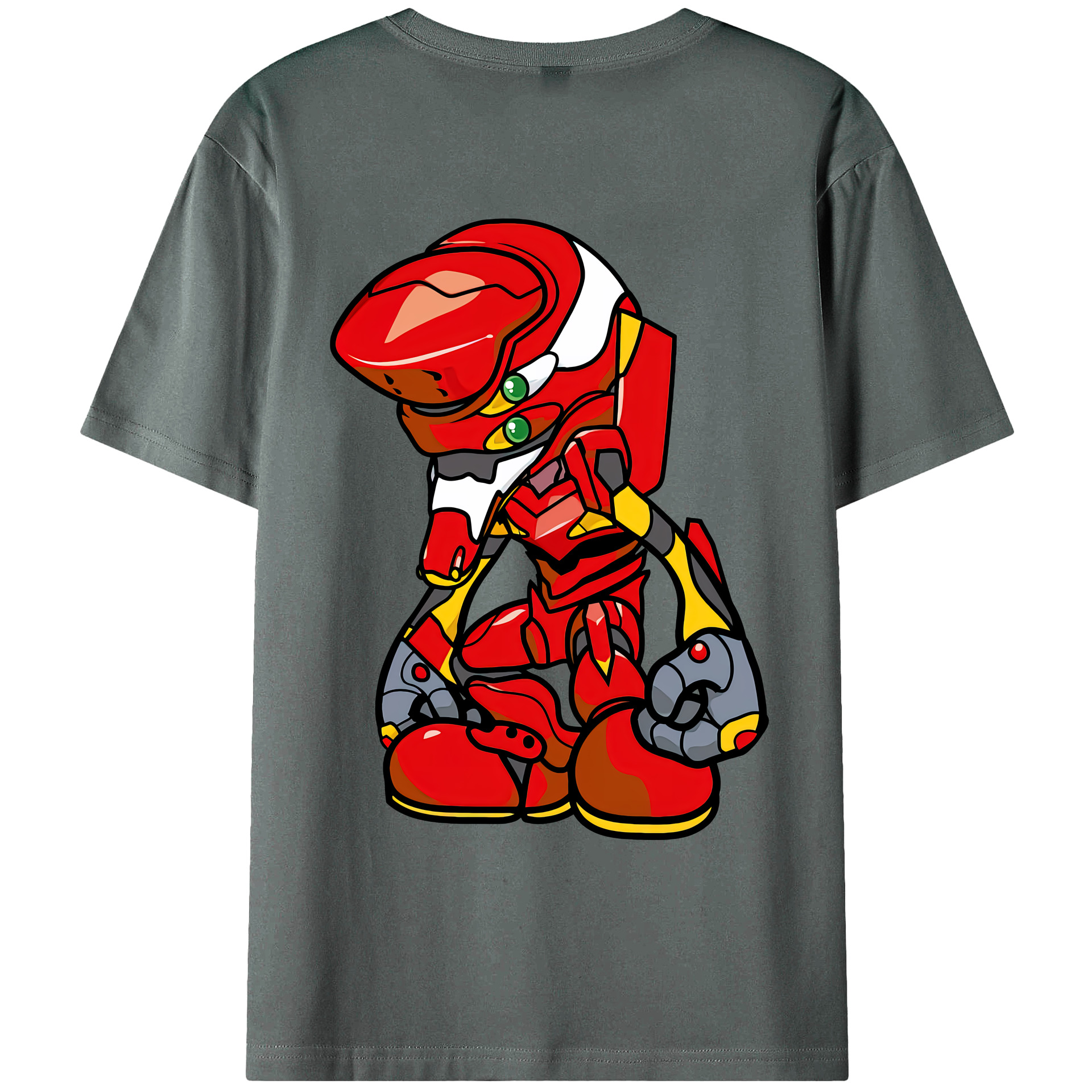 （画像用） EVA 新世紀エヴァンゲリオン 綿100％ メンズ半袖Tシャツ（バックプリント） 通気性